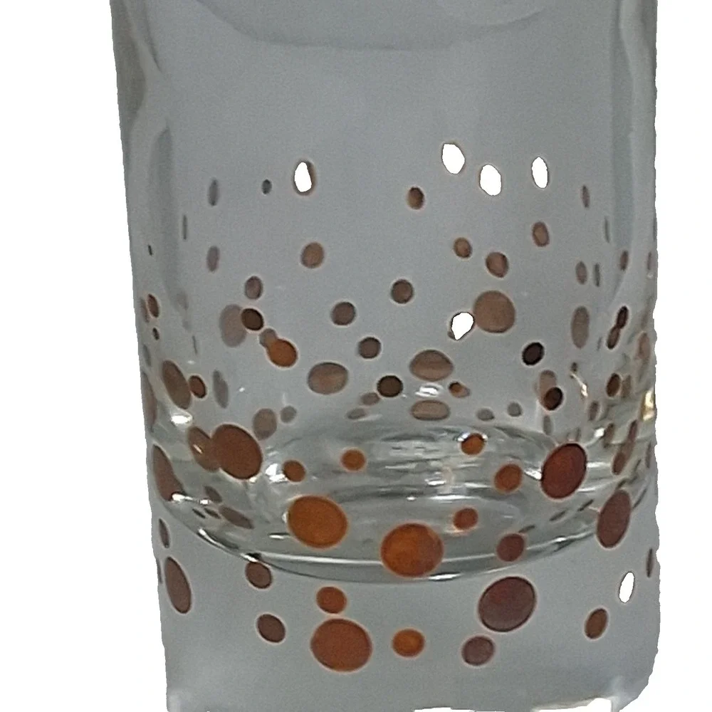 Bailey's Gold Confetti Double Shot Glass 2 oz 4 In Tall  Weighted Bottom Clear‎